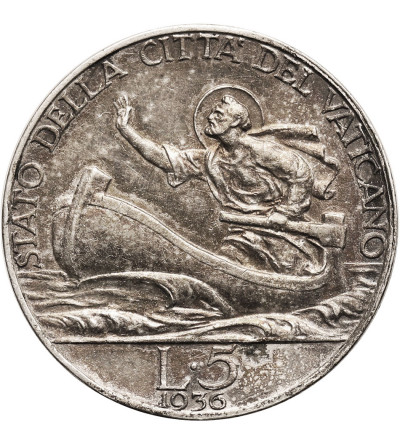 Vatican City. 5 Lire 1935, AN XV, Pius XI 1922-1939