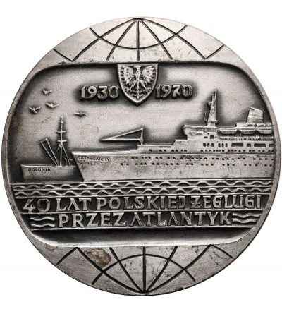 Poland, PRL (1952–1989). Medal 1970. 40 Years of Polish Navigation across the Atlantic