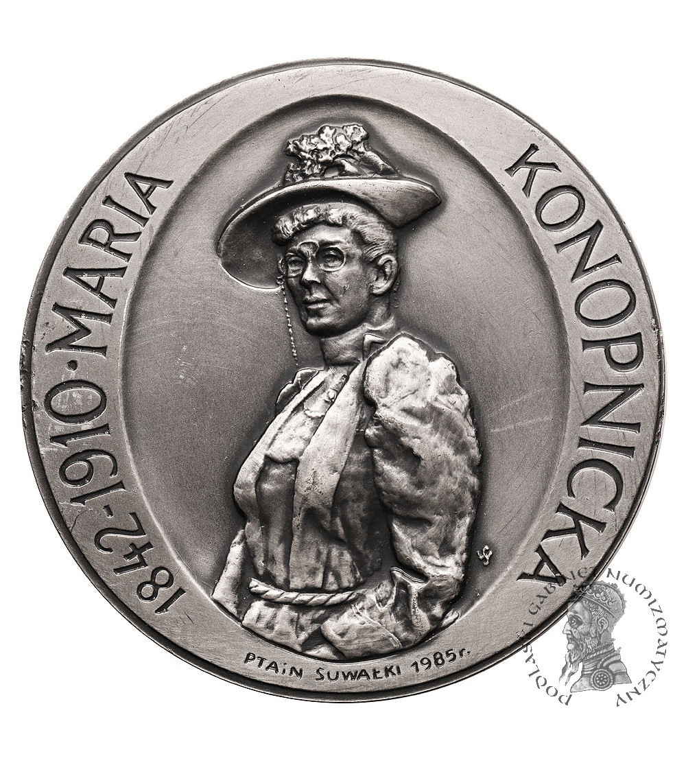 Poland, PRL (1952-1989). Medal on the 75th anniversary of the death of Maria Konopnicka, 1985 - .925 Silver, Rare!