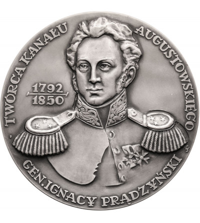 Polska, PRL (1952–1989), Augustów. Medal 1989, Generał Ignacy Prądzyński 1792-1850, srebro .925, rzadki!
