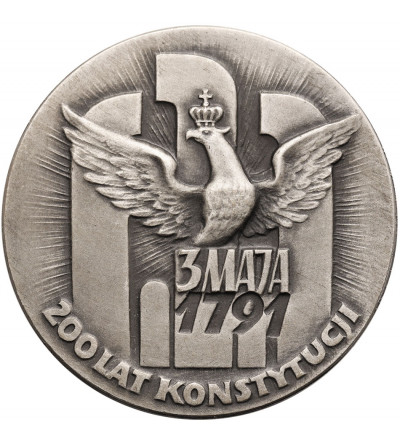 Polska. Medal 1991, 200 Lat Konstytucji 3 Maja 1791, Stronnictwo Demokratyczne, srebro .925