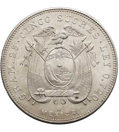 Ecuador. 5 Sucres (Cinco) 1943 Mo, Sucre