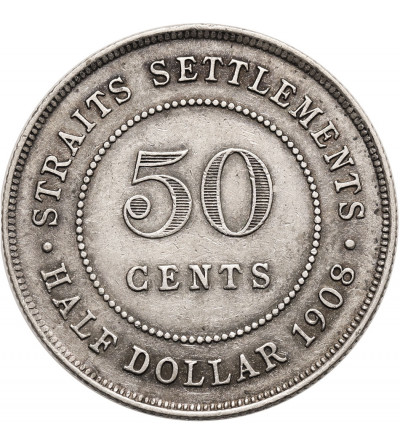 Malaje - Straits Settlements. 50 centów 1908, Edward VII