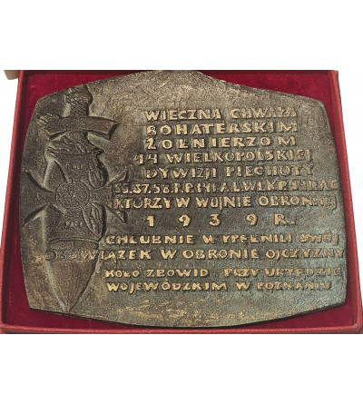 Poland, PRL (1952-1989), Poznań. Commemorative plaque 1974, 14th Wielkopolska Infantry Division 1939-1974
