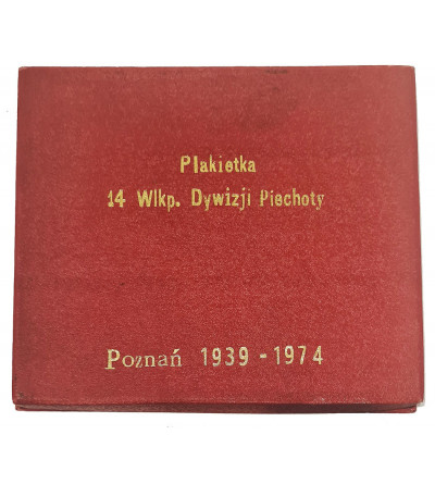 Polska, PRL (1952–1989), Poznań. Plakietka pamiątkowa 1974, 14. Wielkopolska Dywizja Piechoty