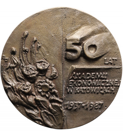 Polska, PRL (1952–1989), Katowice. Medal 1987, 50 Lat Akademii Ekonomicznej w Katowicach