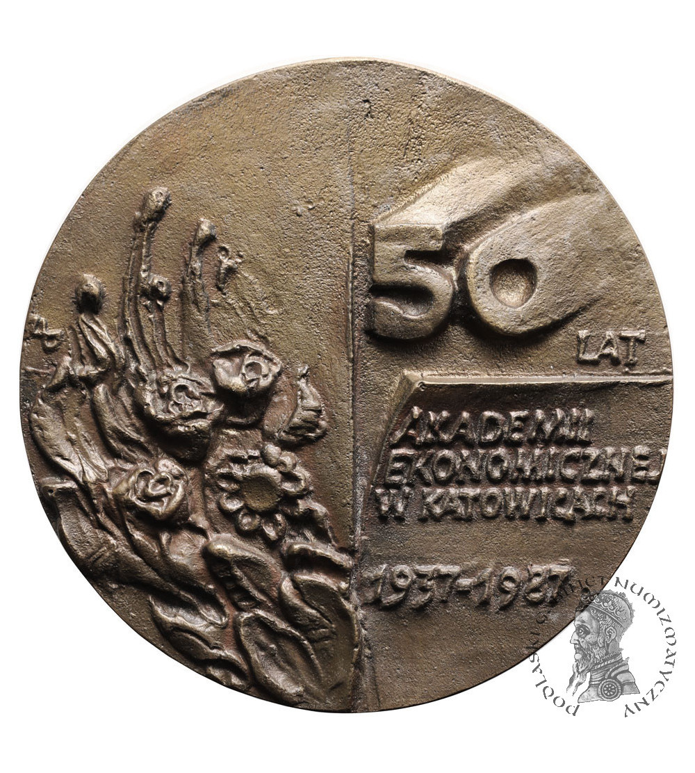 Poland, PRL (1952-1989), Katowice. Medal 1987, 50 Years of the Academy of Economics in Katowice