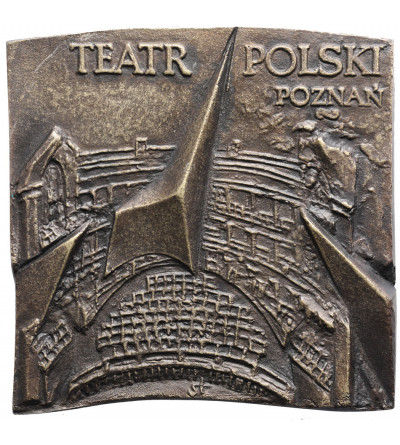 Polska, PRL (1952–1989), Poznań. Medal autorski 1975, 100. Lecie Teatru Polskiego w Poznaniu, J. Stasiński