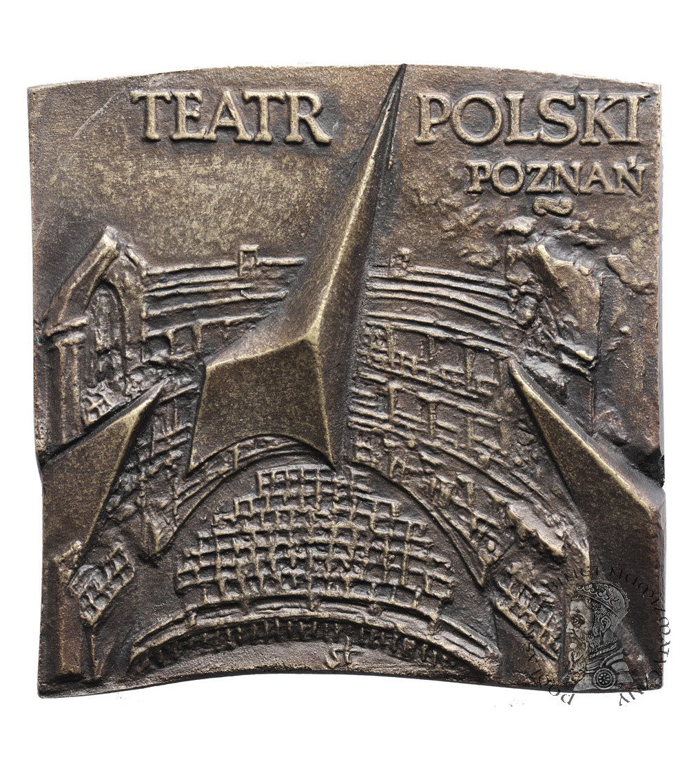 Polska, PRL (1952–1989), Poznań. Medal autorski 1975, 100. Lecie Teatru Polskiego w Poznaniu, J. Stasiński