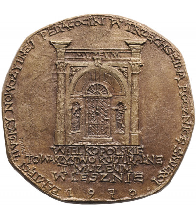 Polska, PRL (1952–1989), Leszno. Medal autorski 1970, Jan Amos Komeński 1592-1670, J. Stasiński