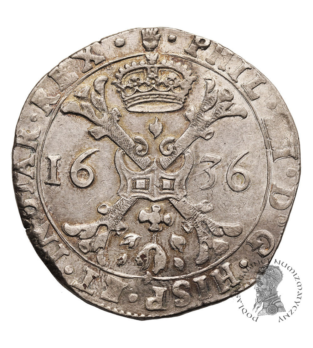 Spanish Netherlands, Philipp 1621-1665. Taler (Patagon) 1636, Brabant, Antwerp Mint