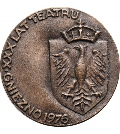 Poland, PRL (1952-1989), Gniezno. Medal 1976, XXX Years of Theater, Alexander Fredro