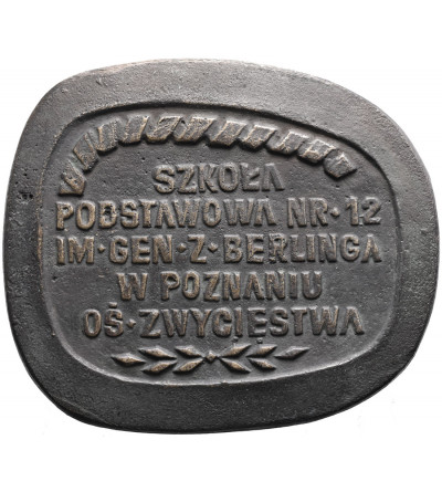 Poland, PRL (1952-1989), Poznań. Plaque 1983, General Zygmunt Berling Elementary School (1896-1980)