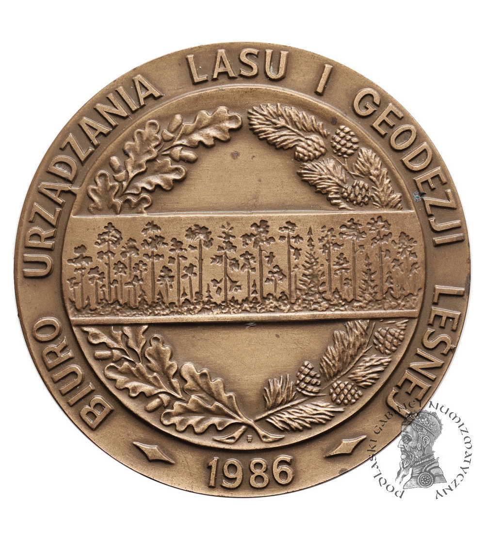 Polska, PRL (1952–1989). Medal 1986, Biuro Urządzania Lasu i Geodezji Leśnej