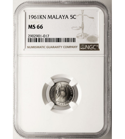 Malaya & British Borneo. 5 Cents 1961 KN - NGC MS 66