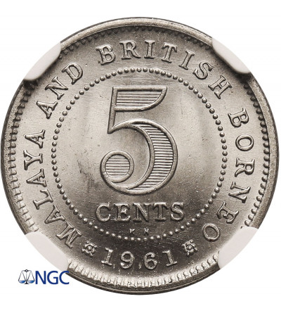 Malaya & British Borneo. 5 Cents 1961 KN - NGC MS 66