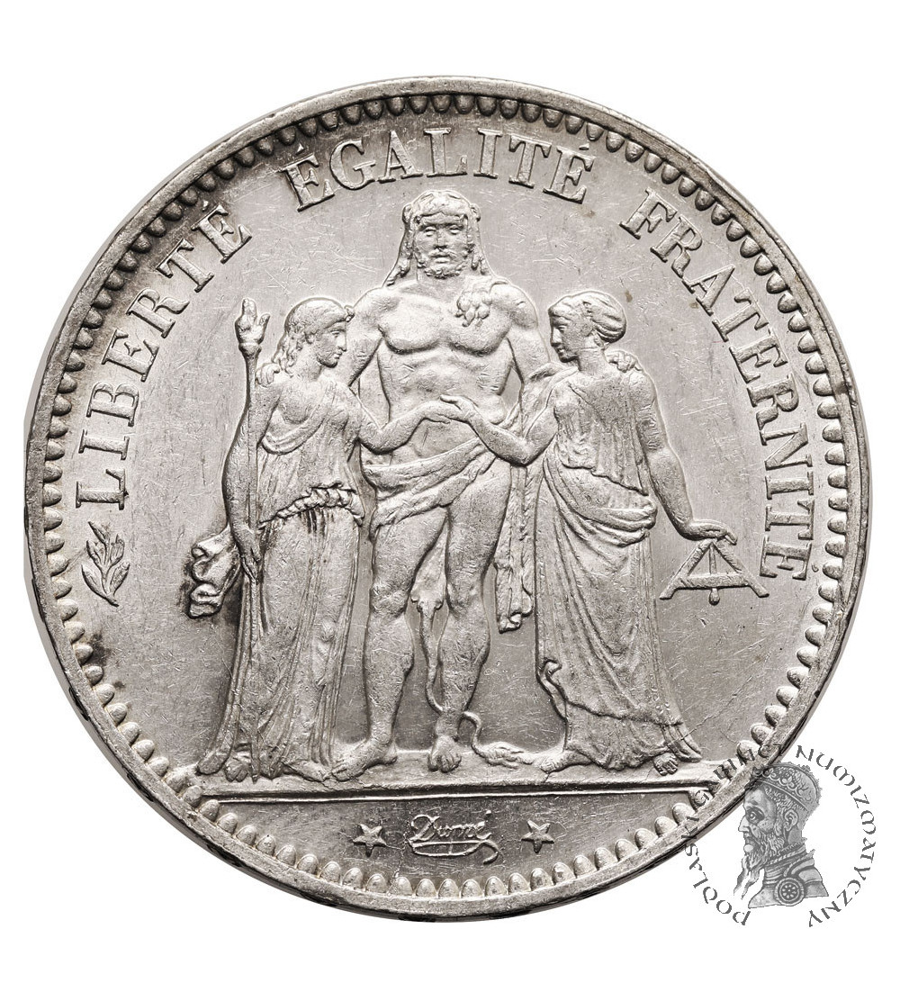 Francja, Trzecia Republika 1871-1940. 5 franków 1877 A, Paryż, Herkules
