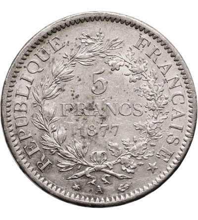 France, Third Republic 1871-1940. 5 Francs 1877 A, Paris, Hercules