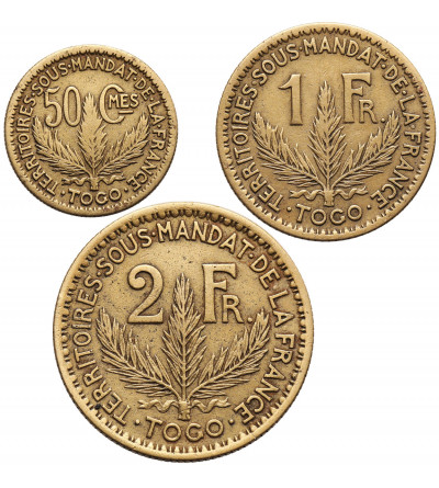 Togo. Zestaw: 50 Centimes 1924 / 1, 2 Franki 1925