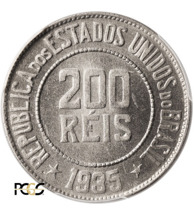 Brazylia, Republika. 200 Reis 1935 - PCGS MS 65