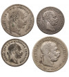 Austria, Franciszek Józef I, 1848-1916. Zestaw srebrnych monet 1870-1894, 4 sztuki