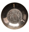 Mexico / Spaina. Silver bowl / saucer with 8 Reals coin 1802 FT, Charles IV 1788-1808