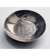 Mexico / Spaina. Silver bowl / saucer with 8 Reals coin 1802 FT, Charles IV 1788-1808