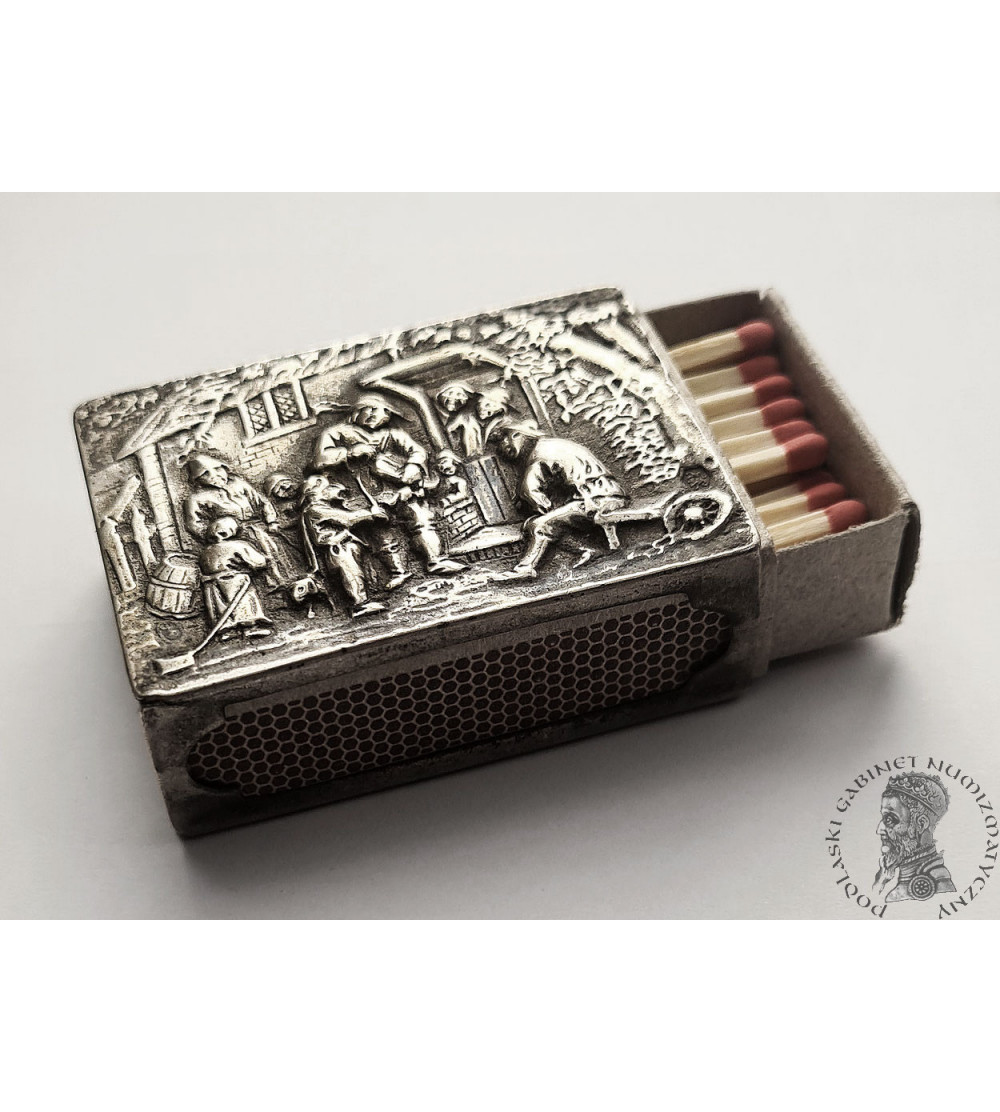 Niderlandy, srebrne etui na pudełko zapałek XIX / XX wiek