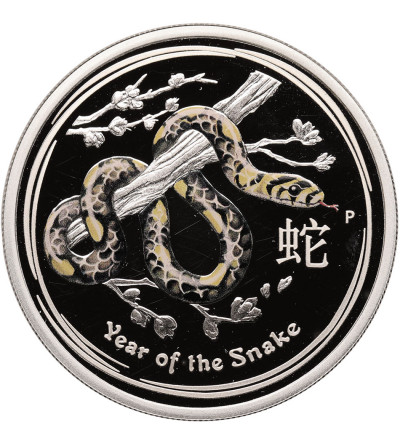 Australia. 50 Cents 2013 P, Lunar series - Year of the Snake (Coloured Proof 1/2 Oz Ag 999)