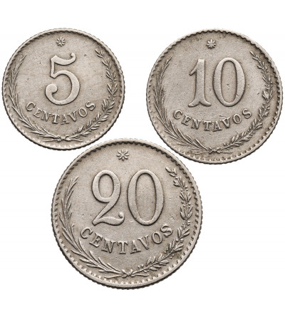 Paraguay. Set: 5, 10, 20 Centavos 1900-1903