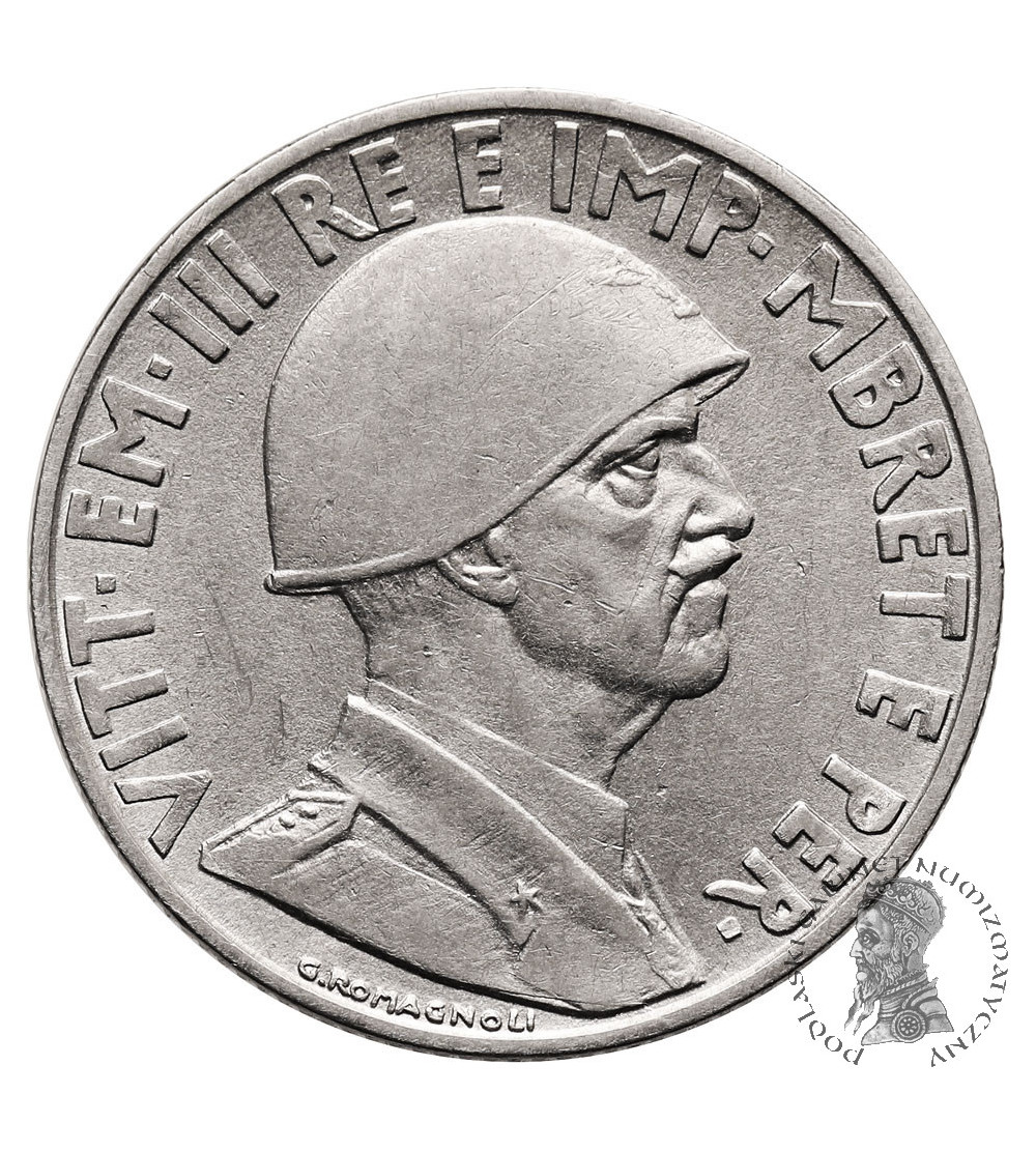 Albania, okupacja włoska. 1 Lek 1939 R, Rzym, Vittorio Emanuele III 1939-1943