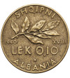 Albania, Italian Occupation WWII. 0,10 Lek 1940 R, Rome, Vittorio Emanuele III 1939-1943