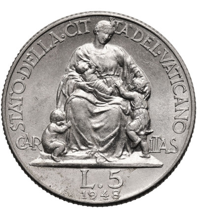Vatican City, Pius XII 1939-1958. 5 Lire 1948, AN X