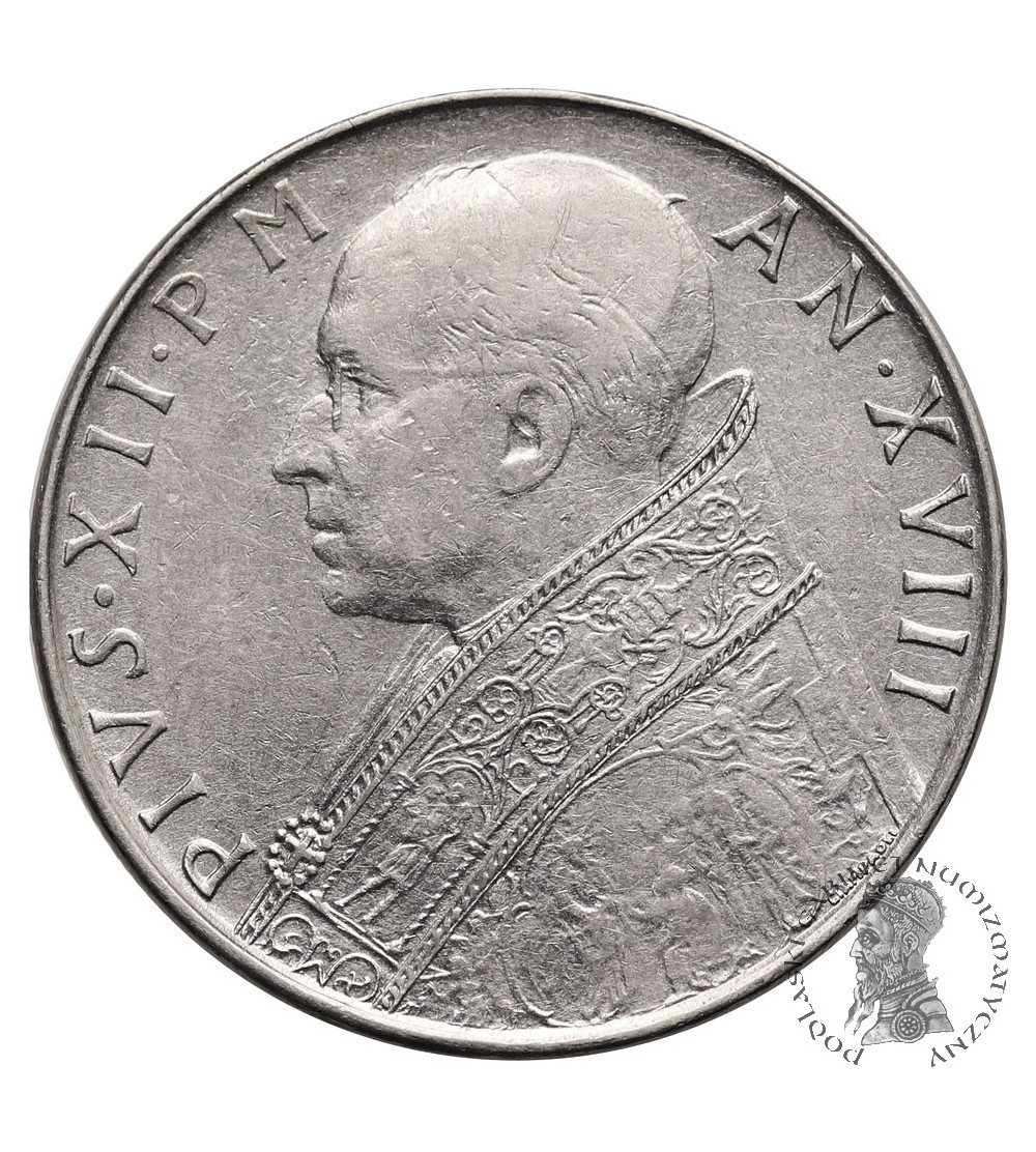Vatican City, Pius XII 1939-1958. 100 Lire 1956, AN XVIII