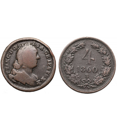 Austria (Holy Roman Empire), Coins set: Kreuzer 1762 W, Vienna, 4 Kreuzer 1860 B, Kremnitz