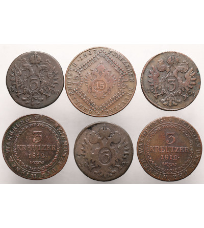 Austria (Holy Roman Empire), Set of copper coins, 1800-1812, Franz II (I) - 6 pcs,