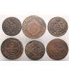 Austria (Święte Cesarstwo Rzymskie). Zestaw miedzianych monet 1800-1812, Franciszek - 6 sztuk