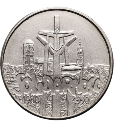 Poland. 100000 Zlotych 1990, Solidarity, var. C (Ounce pure Silver)