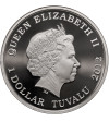 Tuvalu, 1 Dolar 2012, Smoki legendy - Czerwony walijski smok, kolorowana 1 oz Ag