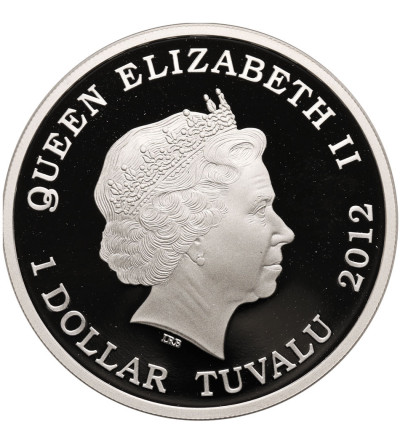 Tuvalu. 1 Dollar 2012, Polar Bear, Wildlife in need series - colorized 1 oz Silver Proof