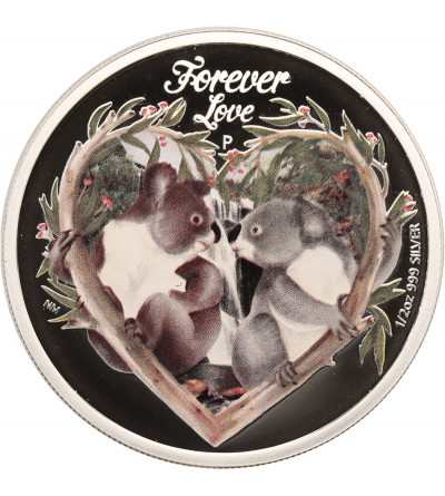 Tuvalu. 50 Cents 2012, Forever Love, 1/2 oz Silver Colorized Proof