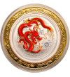 Australia. 1 Dolar 2012, Rok Smoka - kolorowany (czerwony smok), 1 oz Ag - specjalna luksusowa emisja