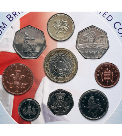 Wielka Brytania. Oficjalny zestaw rocznikowy 2000 - 9 monet, Millennium