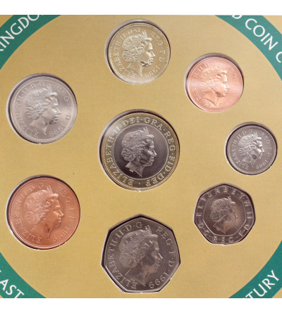 United Kingdom. Official Annual Set of 8 coins 1999, Last coins of the 20th century