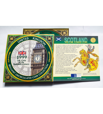 Wielka Brytania. Oficjalny zestaw rocznikowy 1999 - 8 monet, Ostatnie monety XX wieku