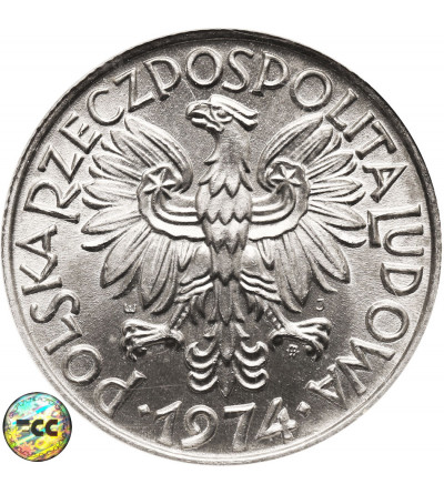 Polska, PRL. 5 złotych 1974, rybak - ECC MS 66