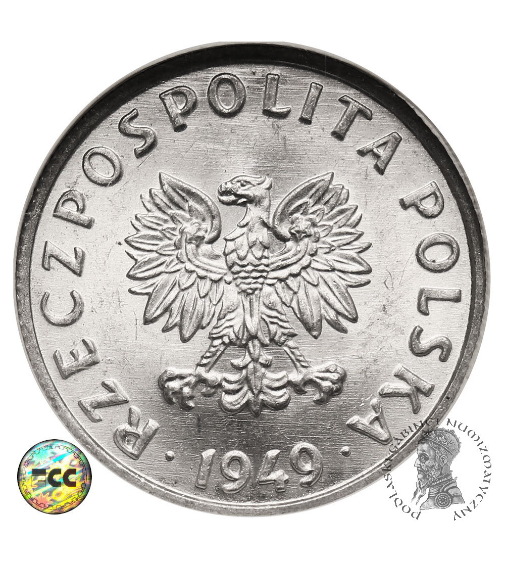 Poland, Peoples Republic. 5 Groszy 1949, Aluminium - ECC MS 63