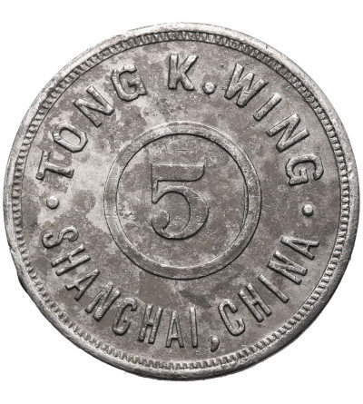 Chiny. Shanghai, Token 5 Chiao (50 Centów) bez daty (1920-1924), emitowany przez Tong K. Wing