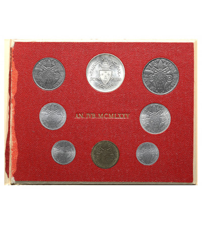 Vatican City, Paul VI 1963-1978. Official Annual Coin Set, 1975, AN XIII (Holy Year symbolic Baptism of Man) 8 pcs.