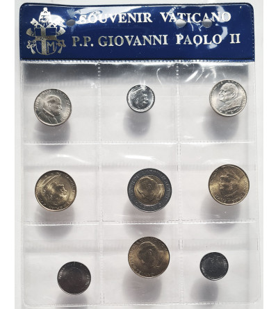 Watykan, Jan Paweł II 1979-2005. Pamiątkowy zestaw monet obiegowych - 9 sztuk